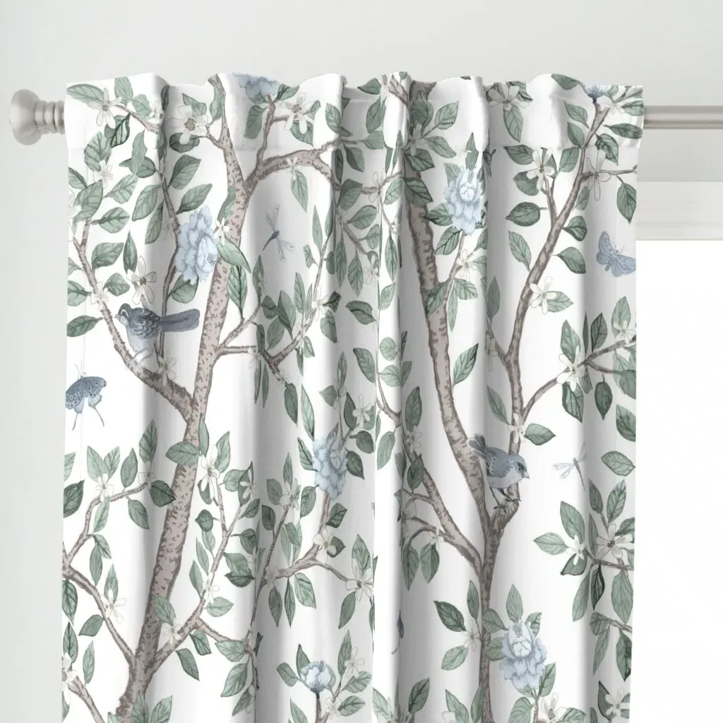 Elsie's Garden Custom Curtain Panel - White alternate view