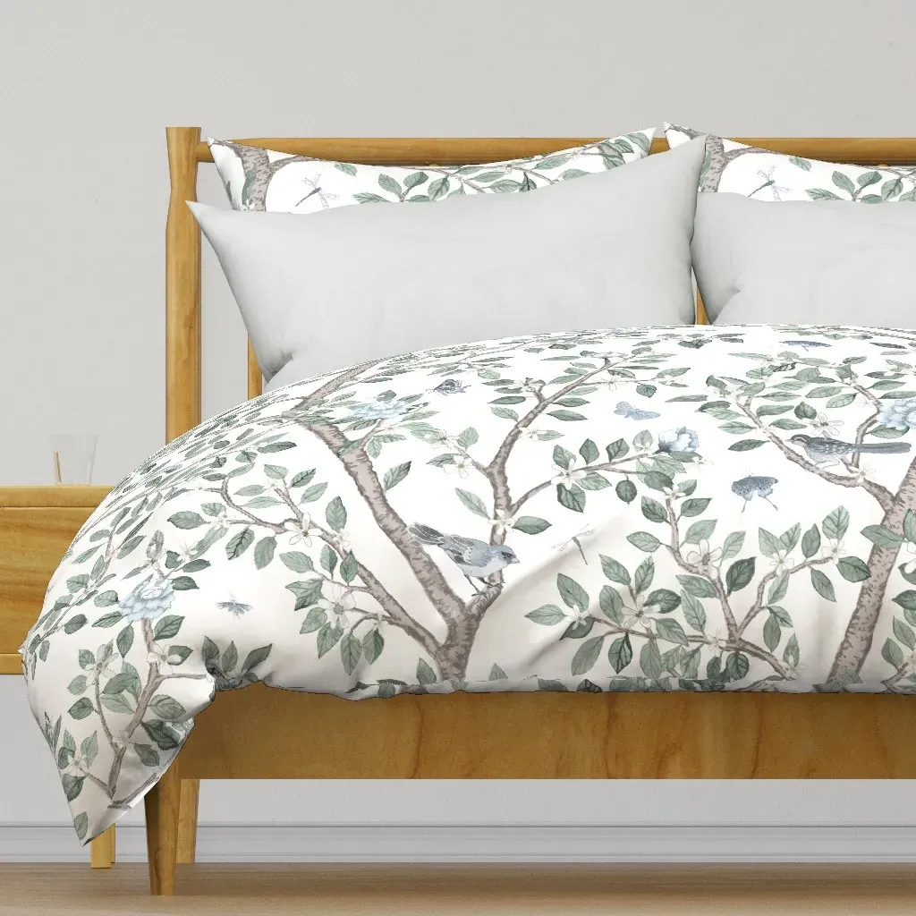 Elsie's Garden Custom Duvet Cover - White product