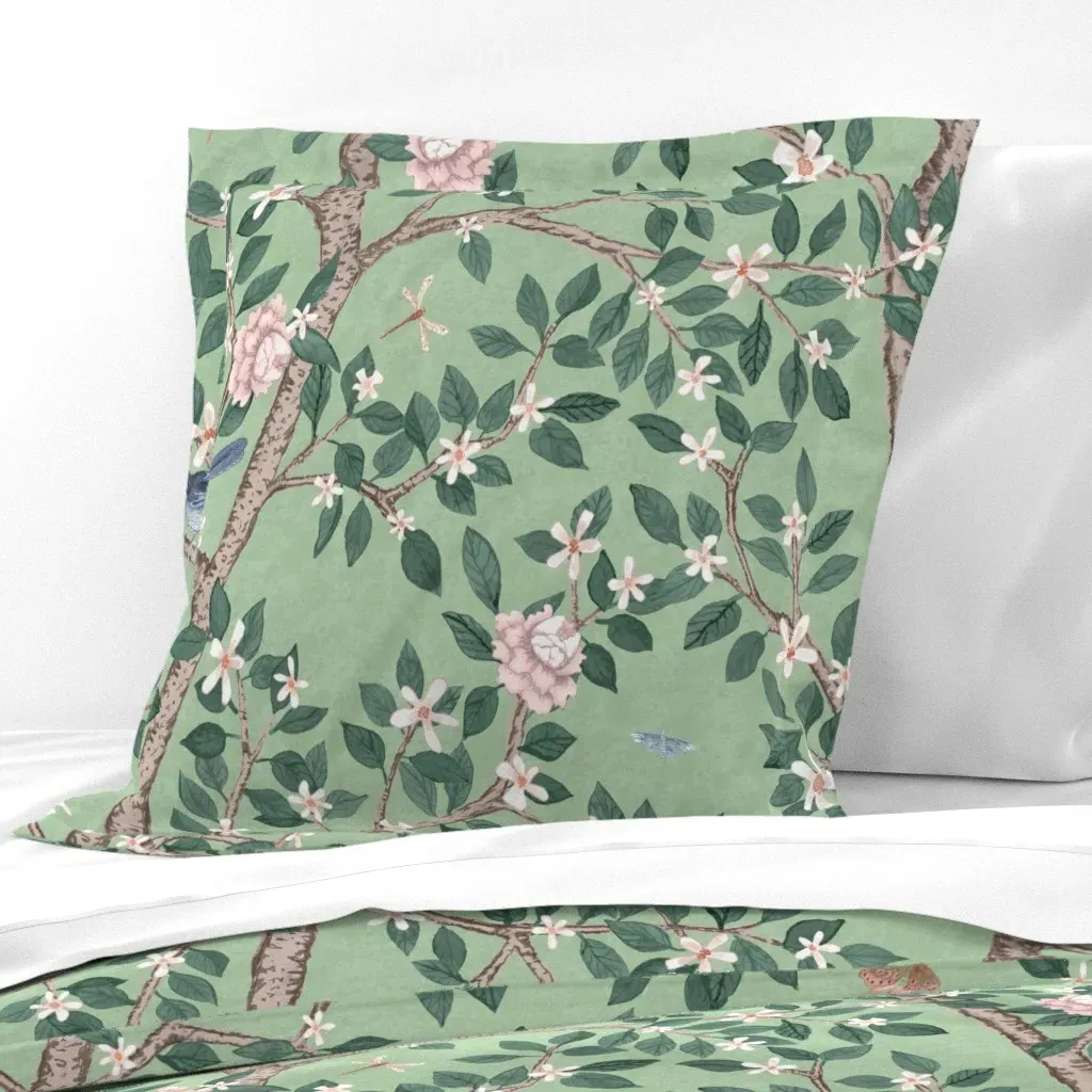Elsie's Garden Euro Pillow Sham - Pale Green product