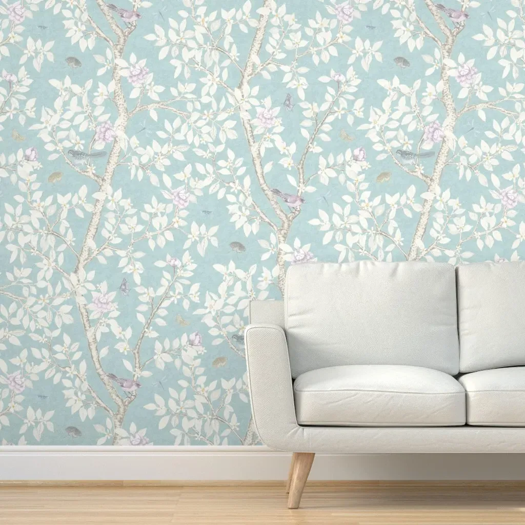 Elsie's Garden Peel and Stick Wallpaper - Blue, Mint product