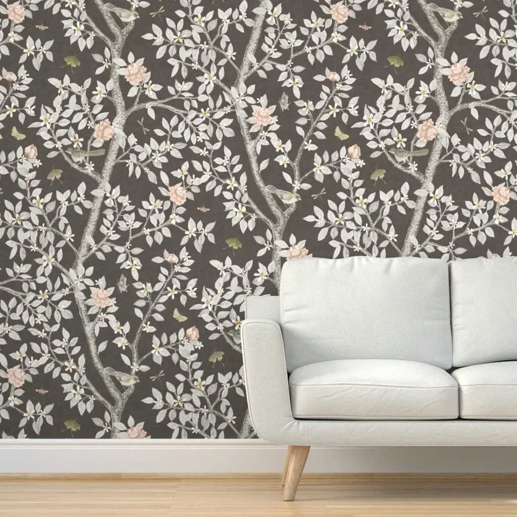 Elsie's Garden Peel and Stick Wallpaper - Gray product