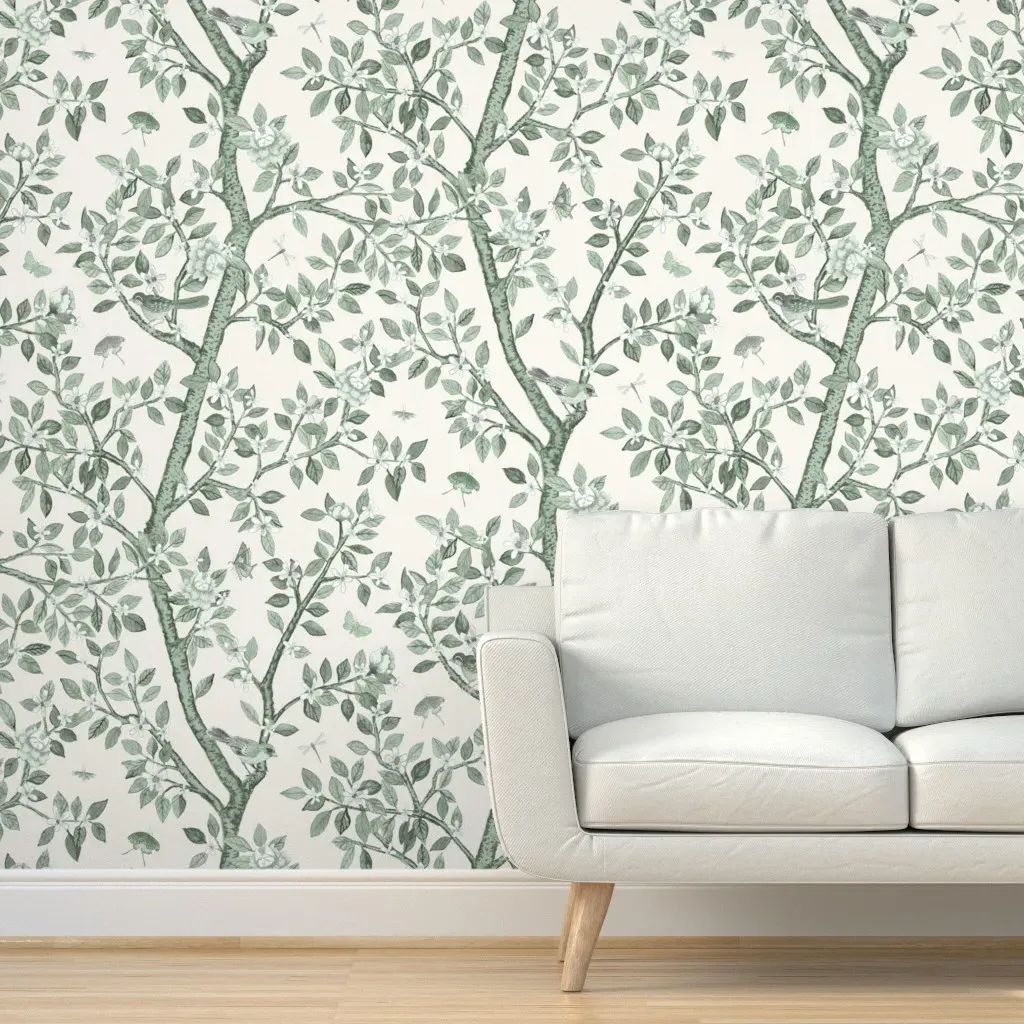 Elsie's Garden Peel and Stick Wallpaper - Sage Green product