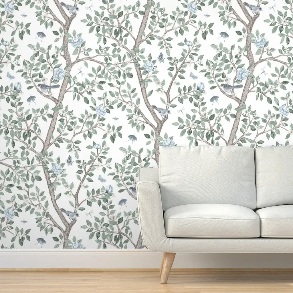 Elsie's Garden Peel and Stick Wallpaper - White product
