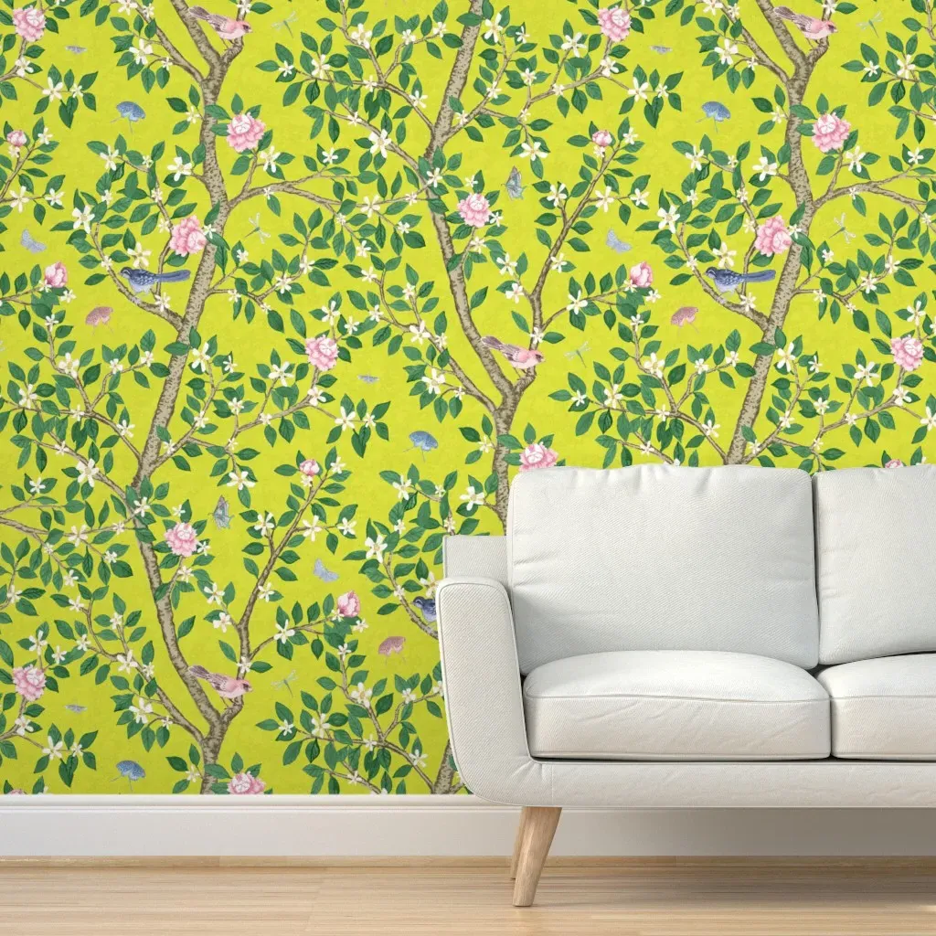 Elsie's Garden Peel and Stick Wallpaper - Yellow, Green product