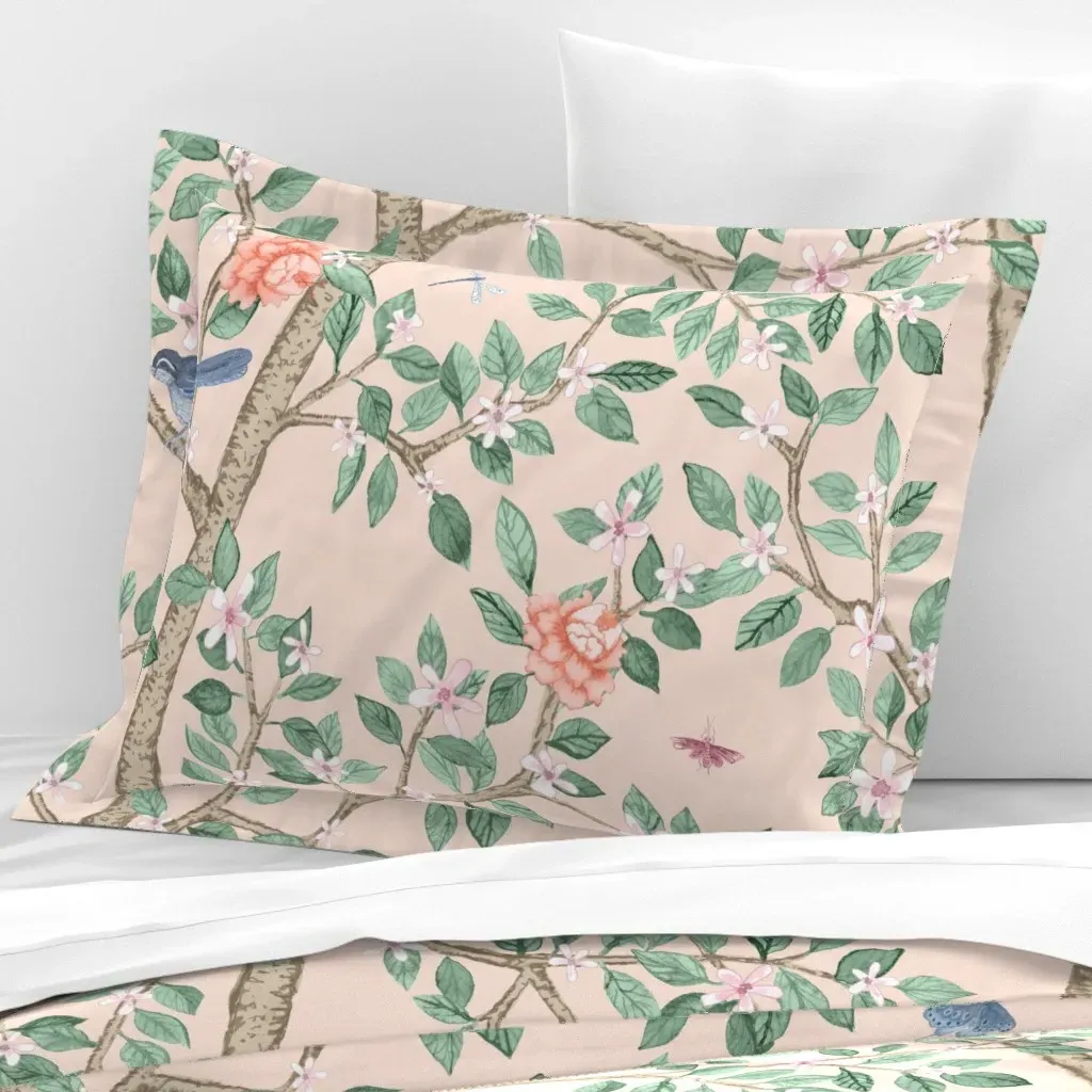 Elsie's Garden Standard Flanged Pillow Sham - Green, Cotton Sateen product