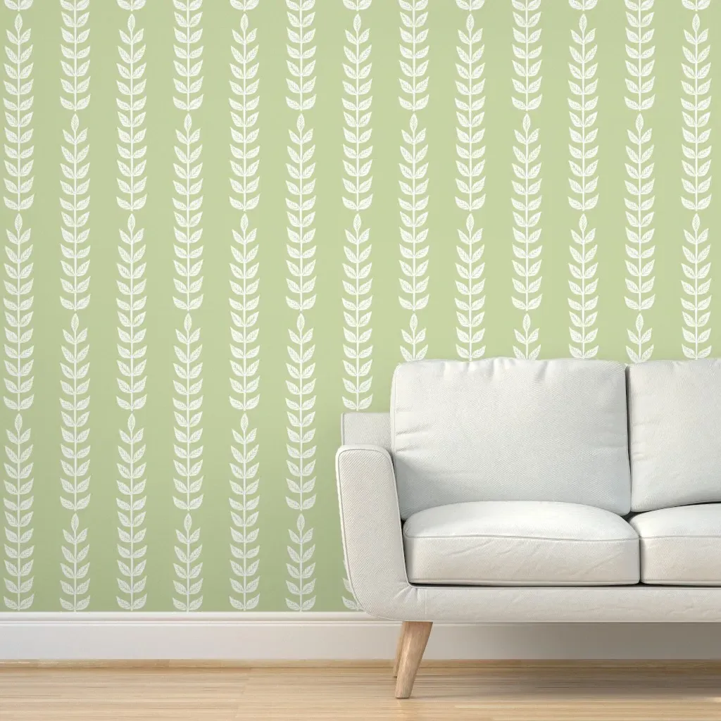 Elton Vine Sprig Peel and Stick Wallpaper - White product