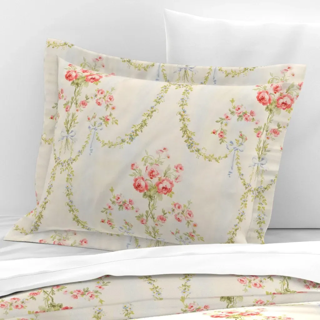 Elysee Wide Cotton Sateen Standard Flanged Pillowcase - Pink product