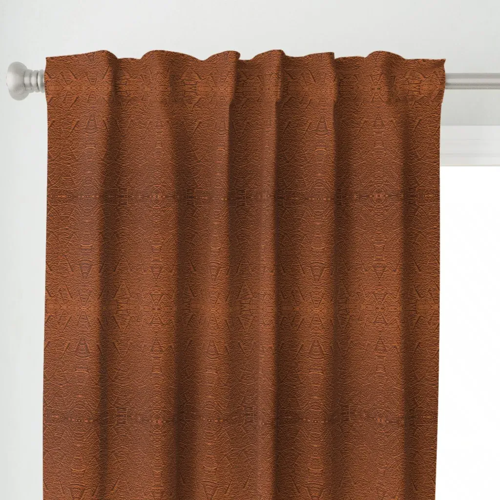 Embossed Copper Curtain Panel - Terracotta alternate view