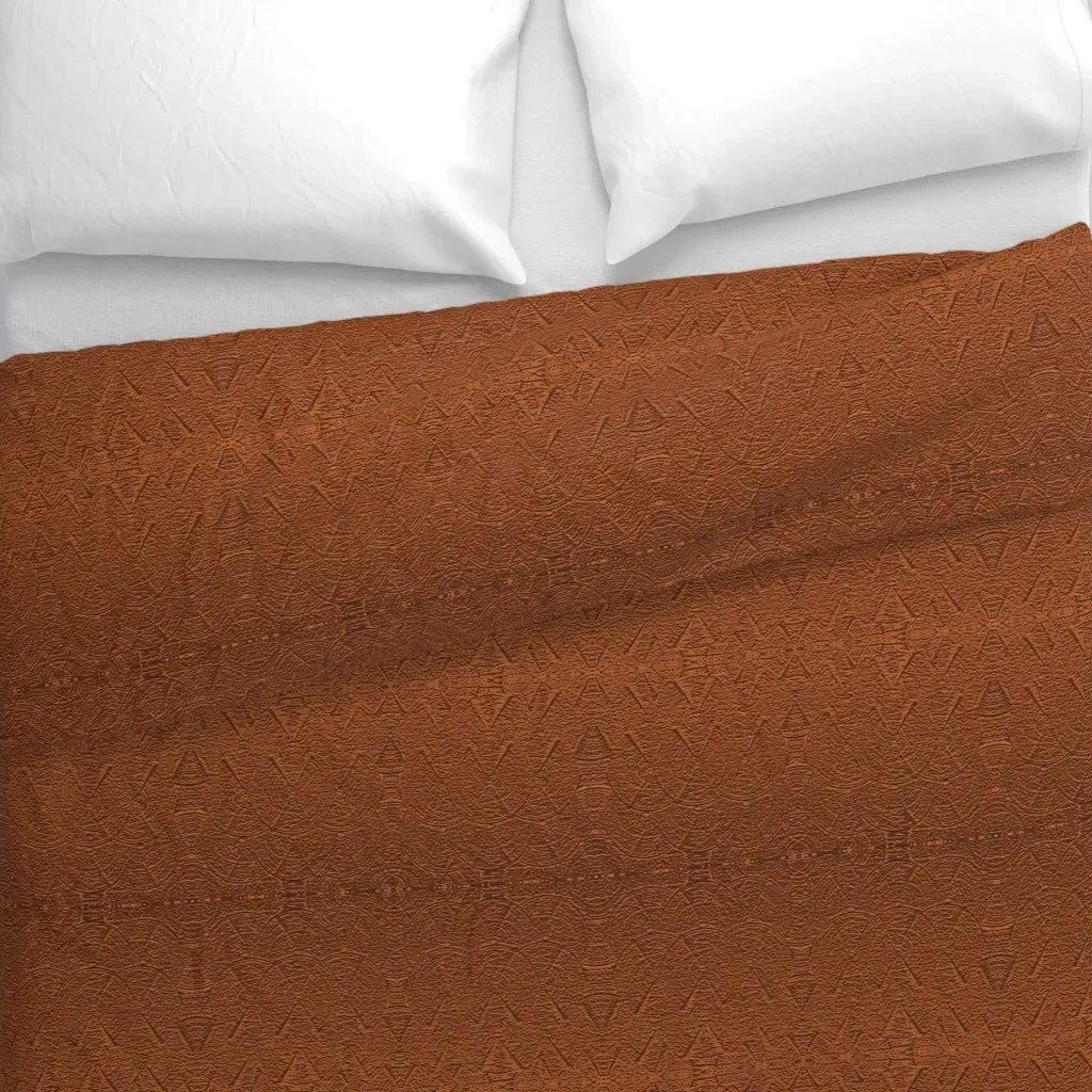 Embossed Copper Duvet Cover - Terracotta alternate view