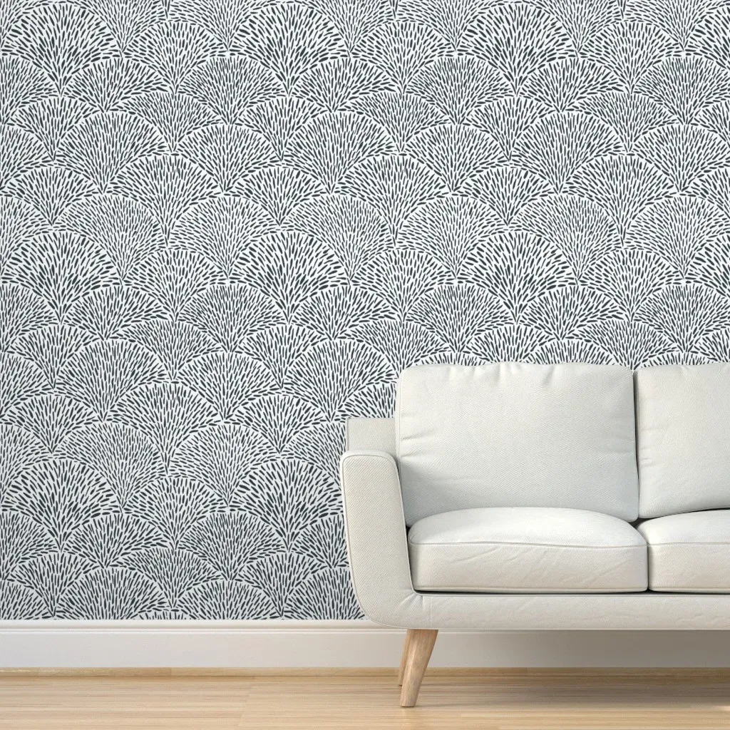 Embroidered Hills Peel and Stick Wallpaper - Charcoal product