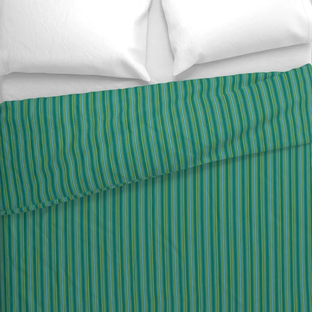 Emerald Green Blue Yellow Duvet Cover - Teal alternate view