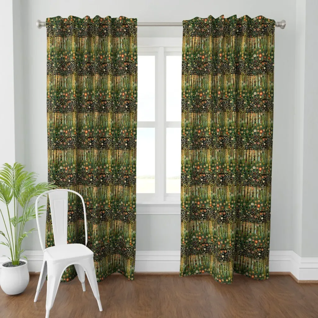 Emerald Tree of Life Curtain Panel - Dark Green product