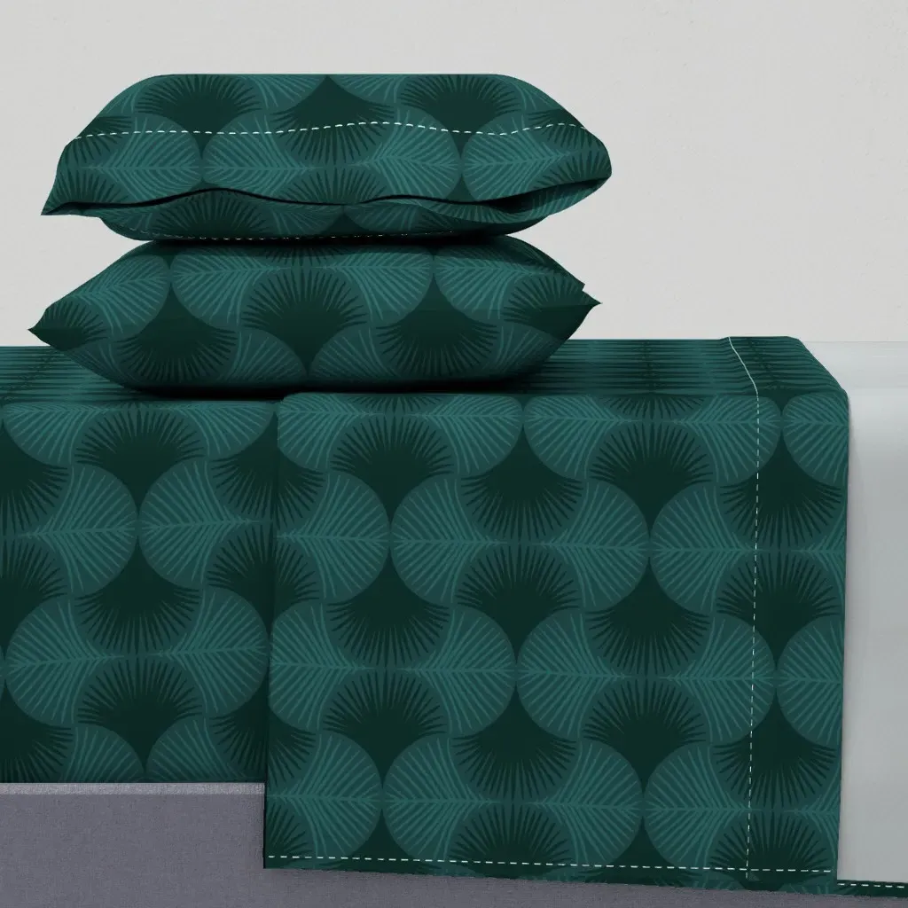 Emerald Tropical Geometry Queen Sheet Set - Teal product