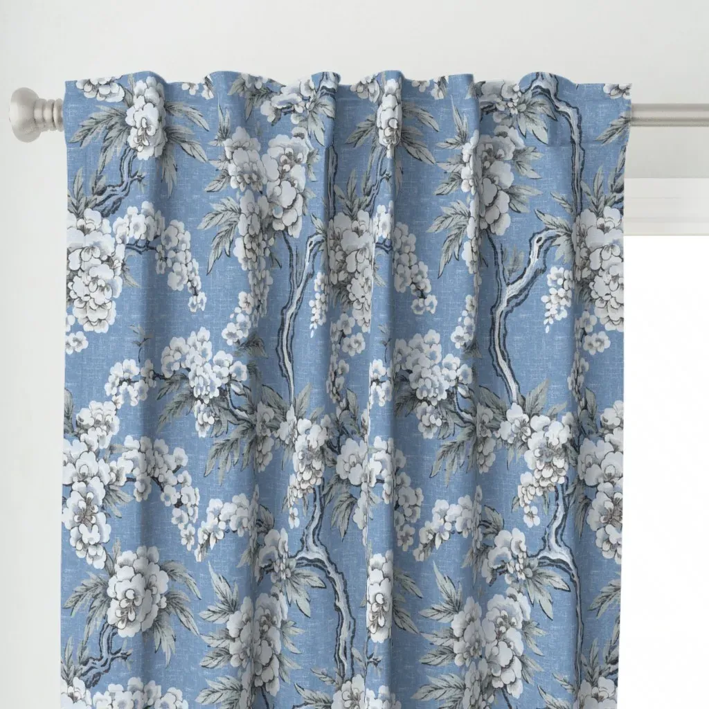 Emi Chinoiserie Rustic Curtain Panel - White alternate view