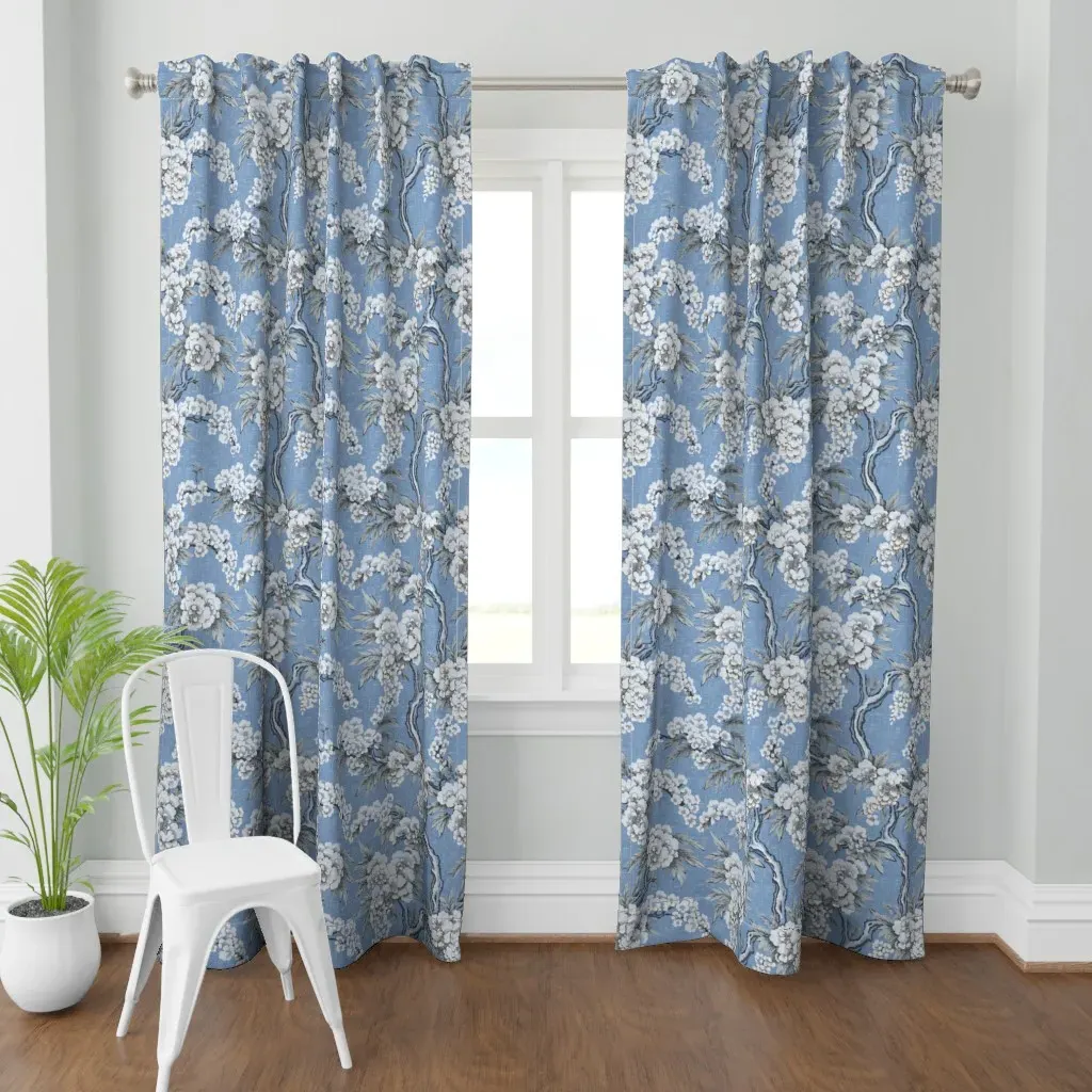 Emi Chinoiserie Rustic Curtain Panel - White product