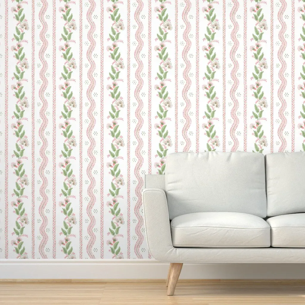 Emma Alexis Peel and Stick Wallpaper - Pink, Green, White product