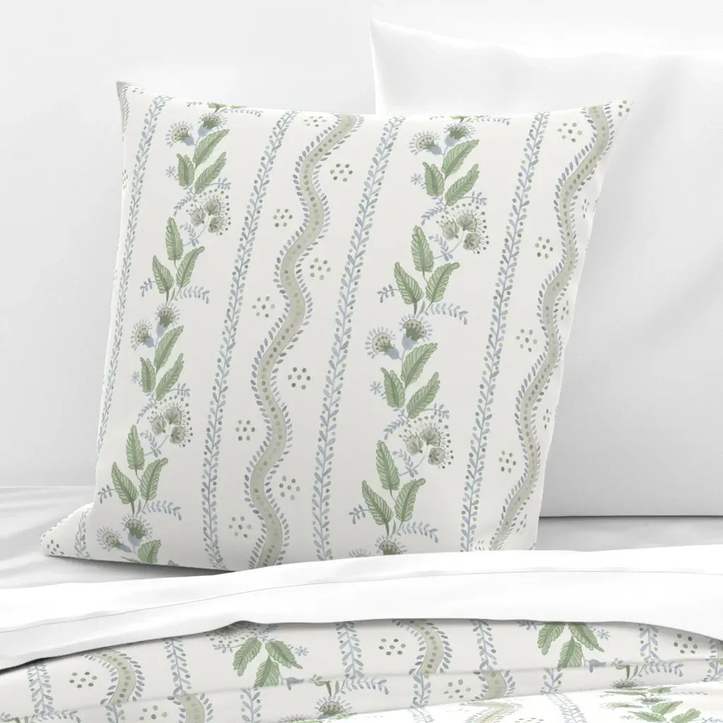 Emma Quiet Blue Green Euro Pillow Sham - Sage Green product