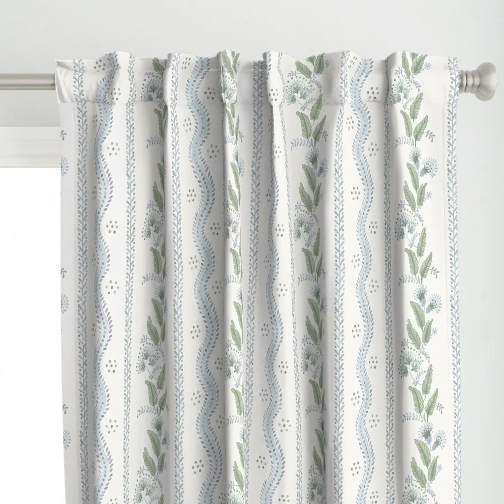 Emma Stripe Curtain Panel - Light Blue alternate view