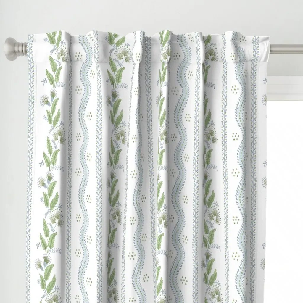 Emma Stripe Curtain Panel - Light Blue alternate view