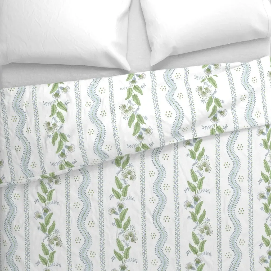 Emma Stripe Duvet Cover - Light Blue alternate view