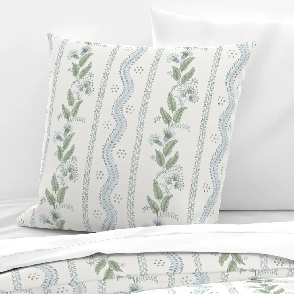 Emma Stripe Euro Pillow Sham - Light Blue, Cotton product