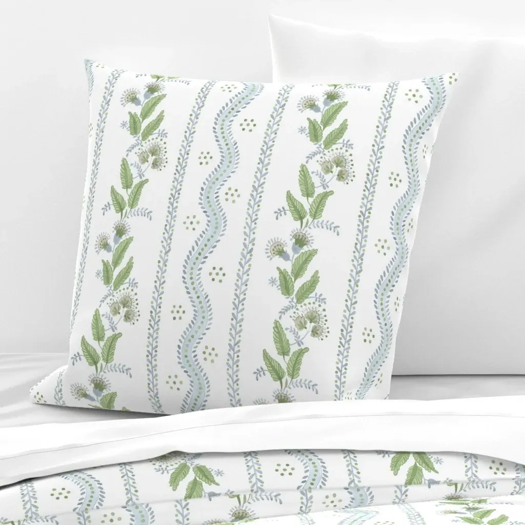 Emma Stripe Euro Pillow Sham - Light Blue, White product