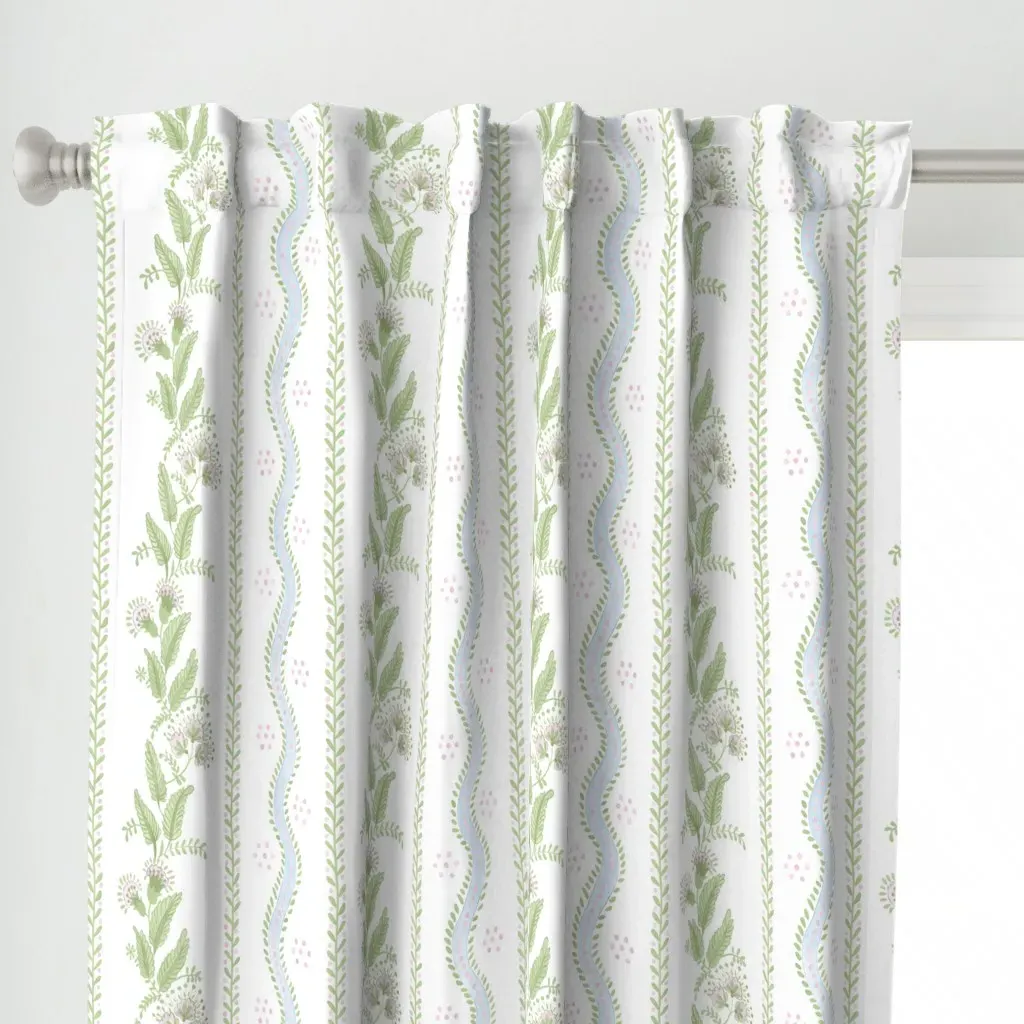 Emma Stripe Gina2 Curtain Panel - Light Blue alternate view