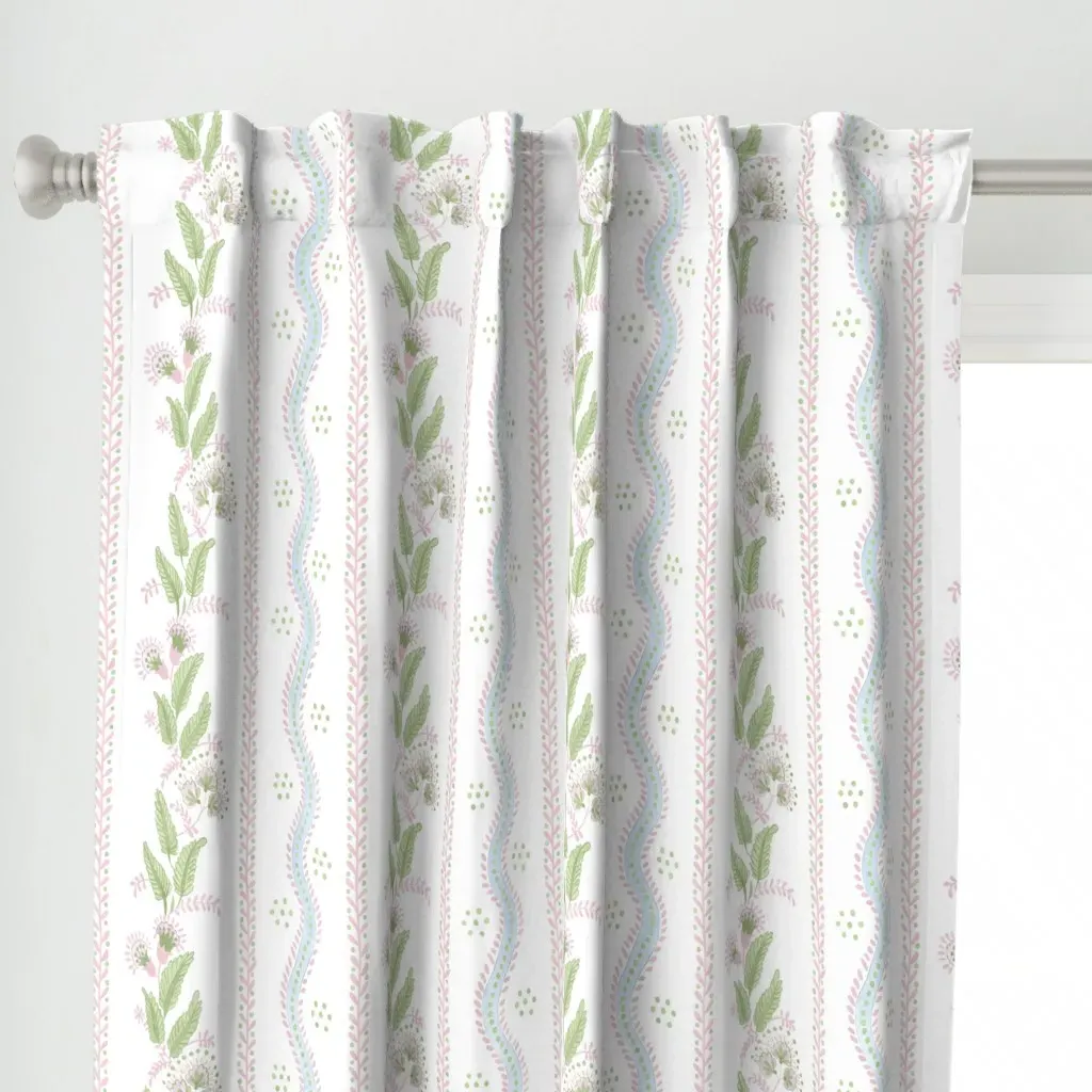 Emma Stripe Gina3 Curtain Panel - Light Pink alternate view