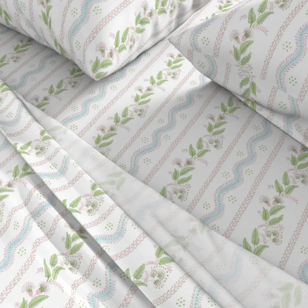 Emma Stripe King Sheet Set - Pale Pink alternate view