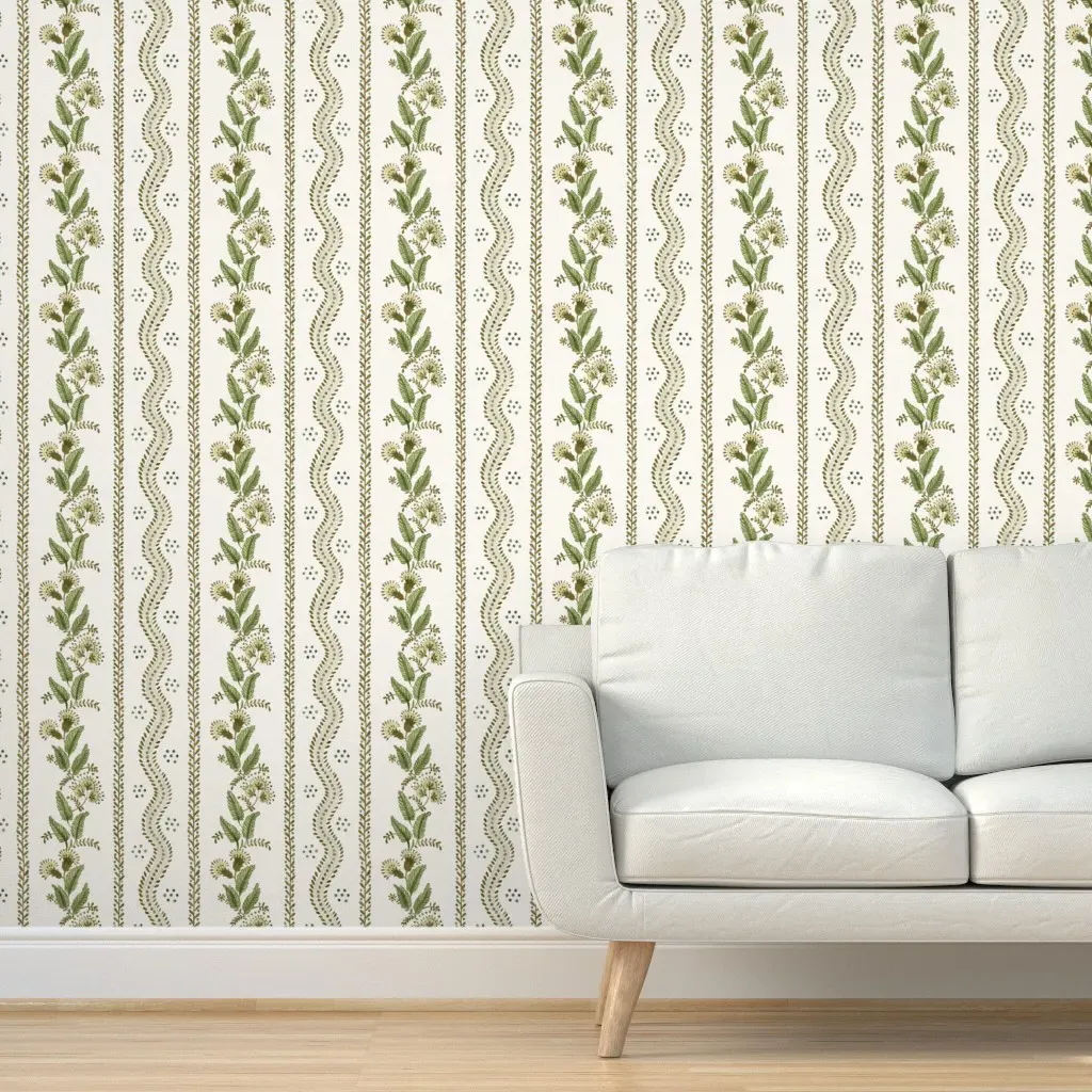 Emma Stripe Peel and Stick Wallpaper - Brown, Cream product