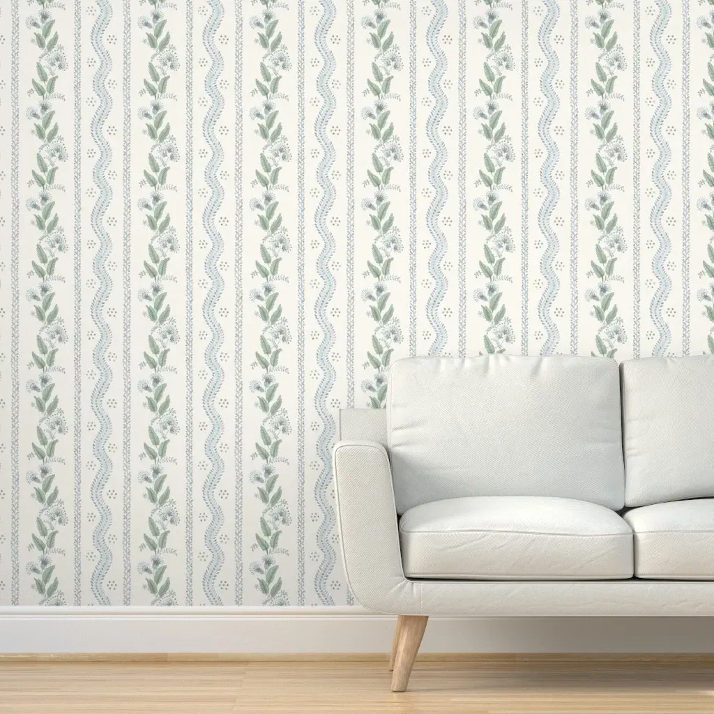 Emma Stripe Peel and Stick Wallpaper - Light Blue product