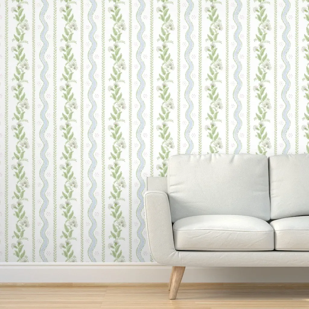 Emma Stripe Peel and Stick Wallpaper - Light Blue product