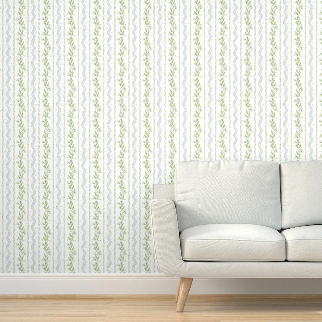 Emma Stripe Peel and Stick Wallpaper Removable - Light Green product