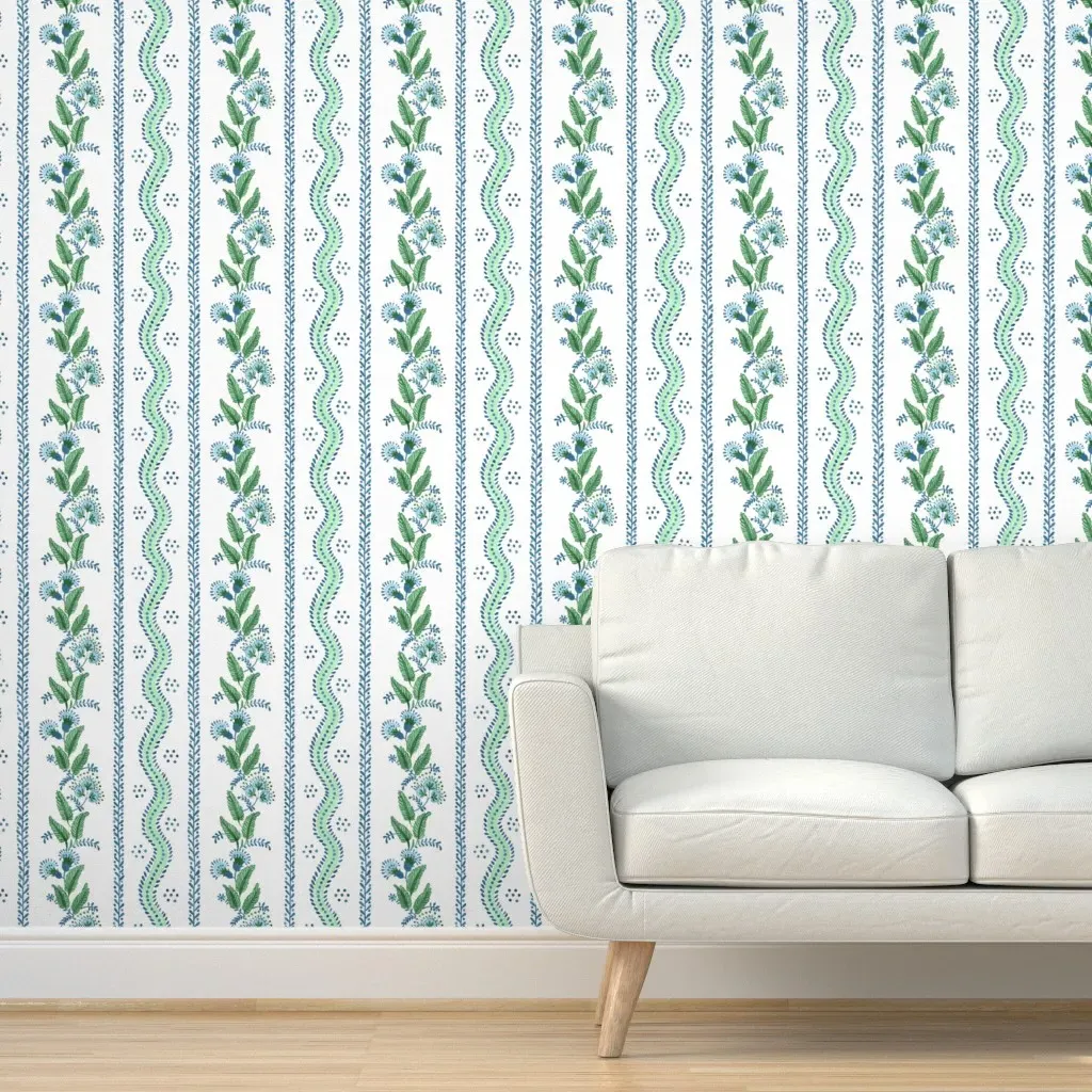 Emma Stripe Peel and Stick Wallpaper - Teal product