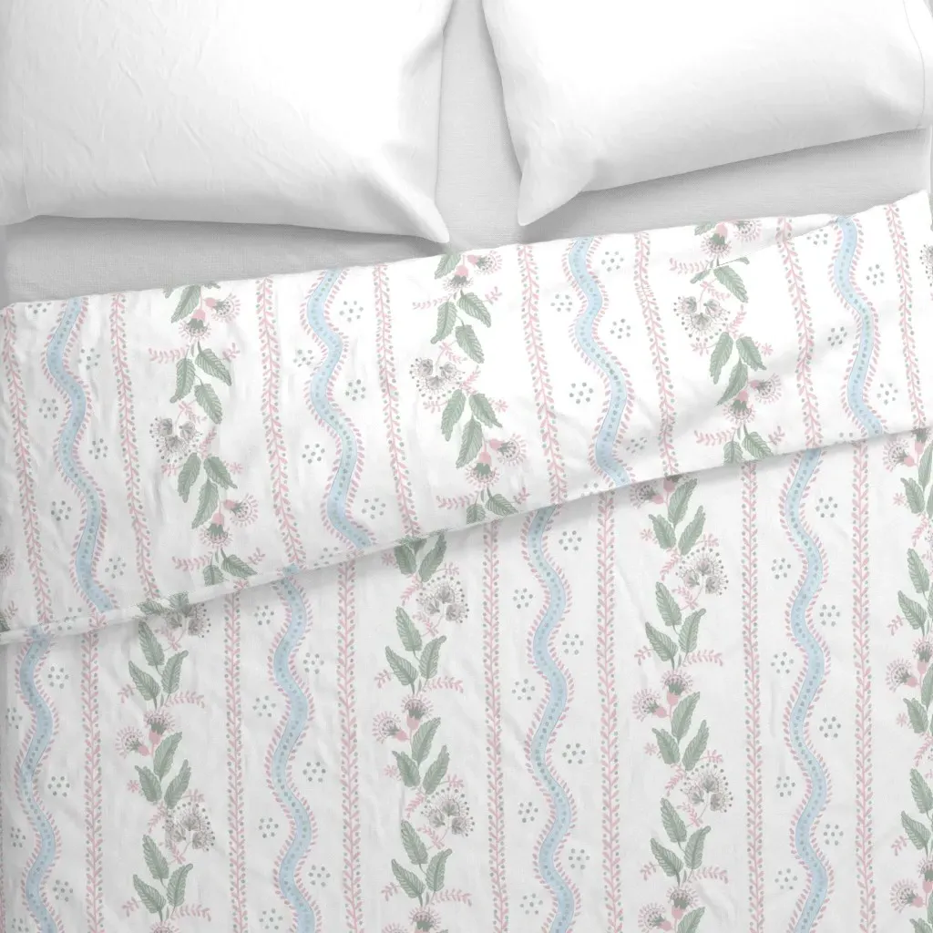 Emma Stripe Quietude Duvet Cover - Light Blue alternate view