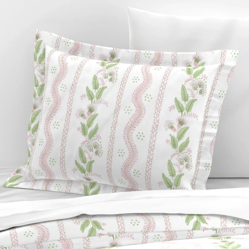 Emma Stripe Scottie Standard Flanged Cushion Cover - Pink, Cotton Sateen product