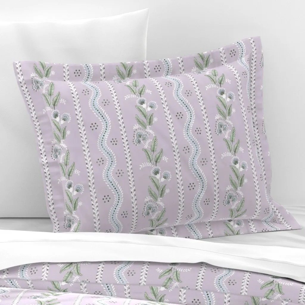 Emma Stripe Standard Flanged Cushion Cover - Lavender, Cotton Sateen product
