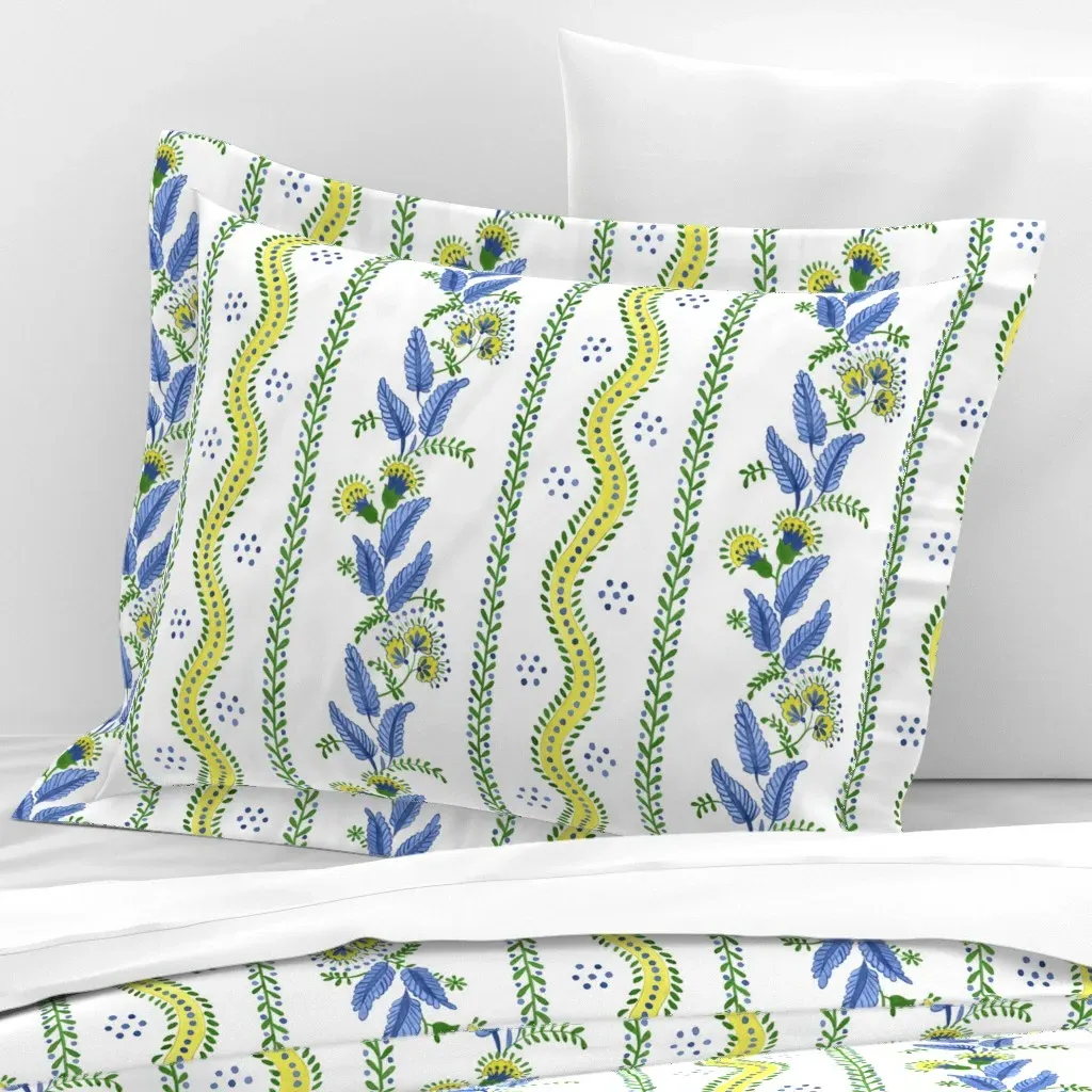 Emma Stripe Standard Flanged Pillowcase - Yellow, Cotton Sateen product