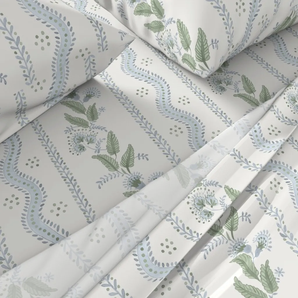 Emma Stripe Twin XL Sheet Set - Light Blue alternate view