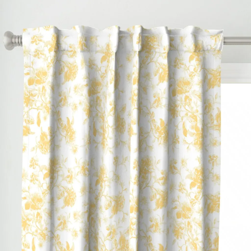 Emma Wild Roses Daffodil Curtain Panel - Pale Yellow alternate view