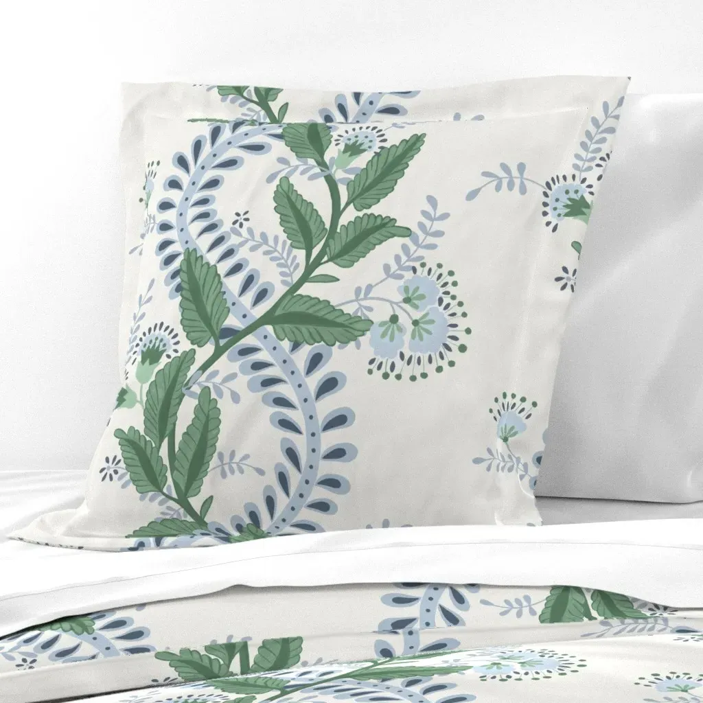 Emmy Euro Pillow Sham - Indigo Blue and Lehigh Green product