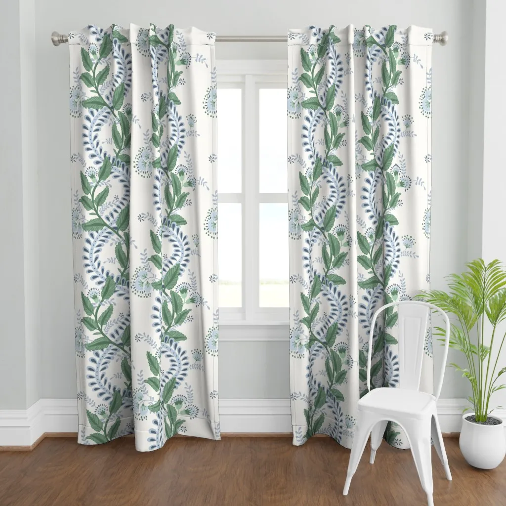 Emmy In Indigo Blue Curtain Panel - Green product