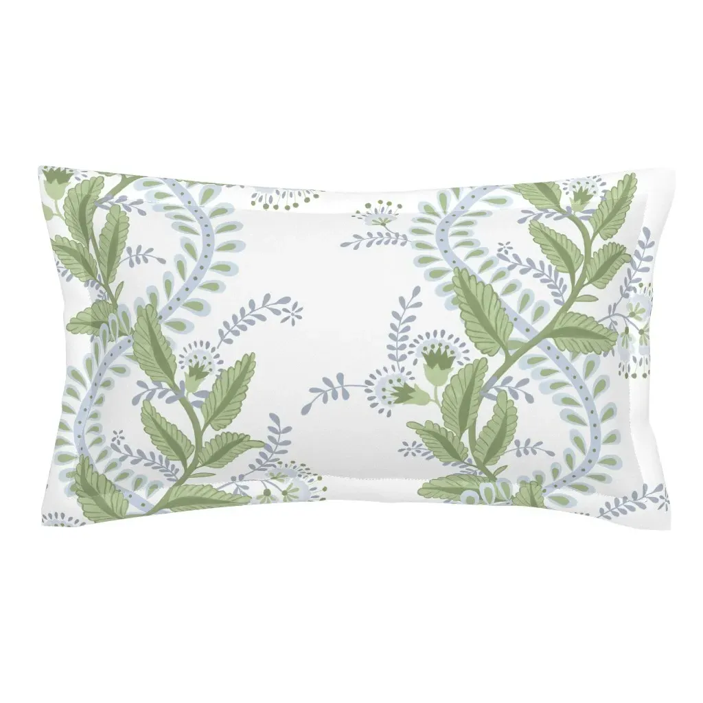 Emmy King Pillow Sham - Green, White product