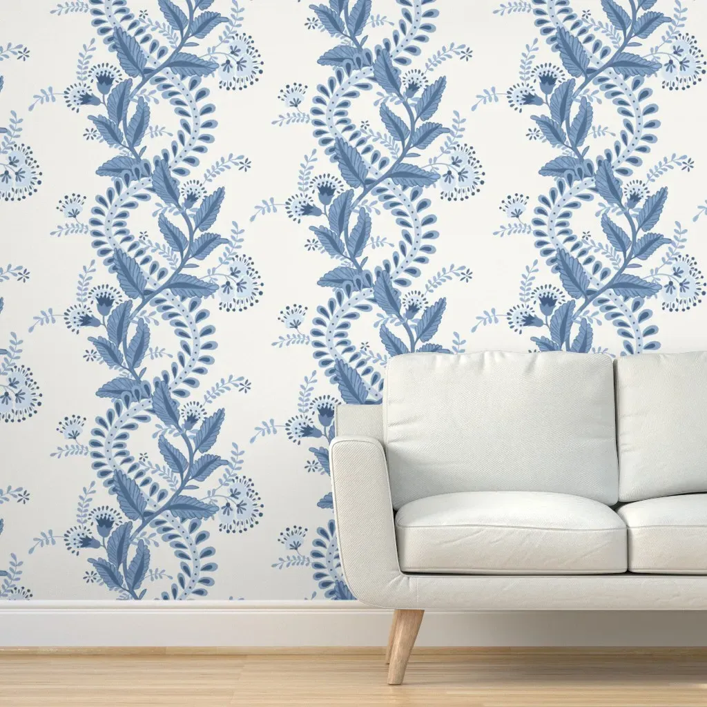Emmy Navy on Cream Peel and Stick Wallpaper - Blue product