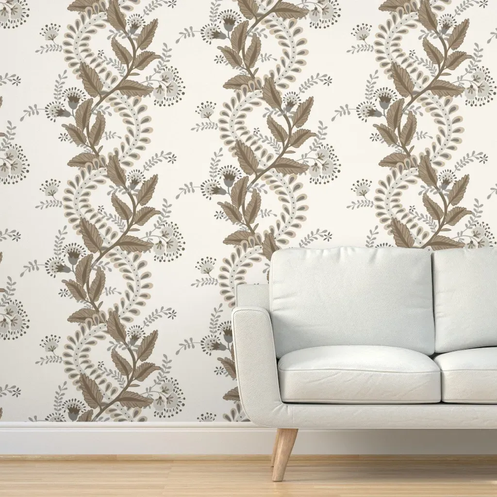 Emmy Peel and Stick Wallpaper - Charcoal Brown, Cream product