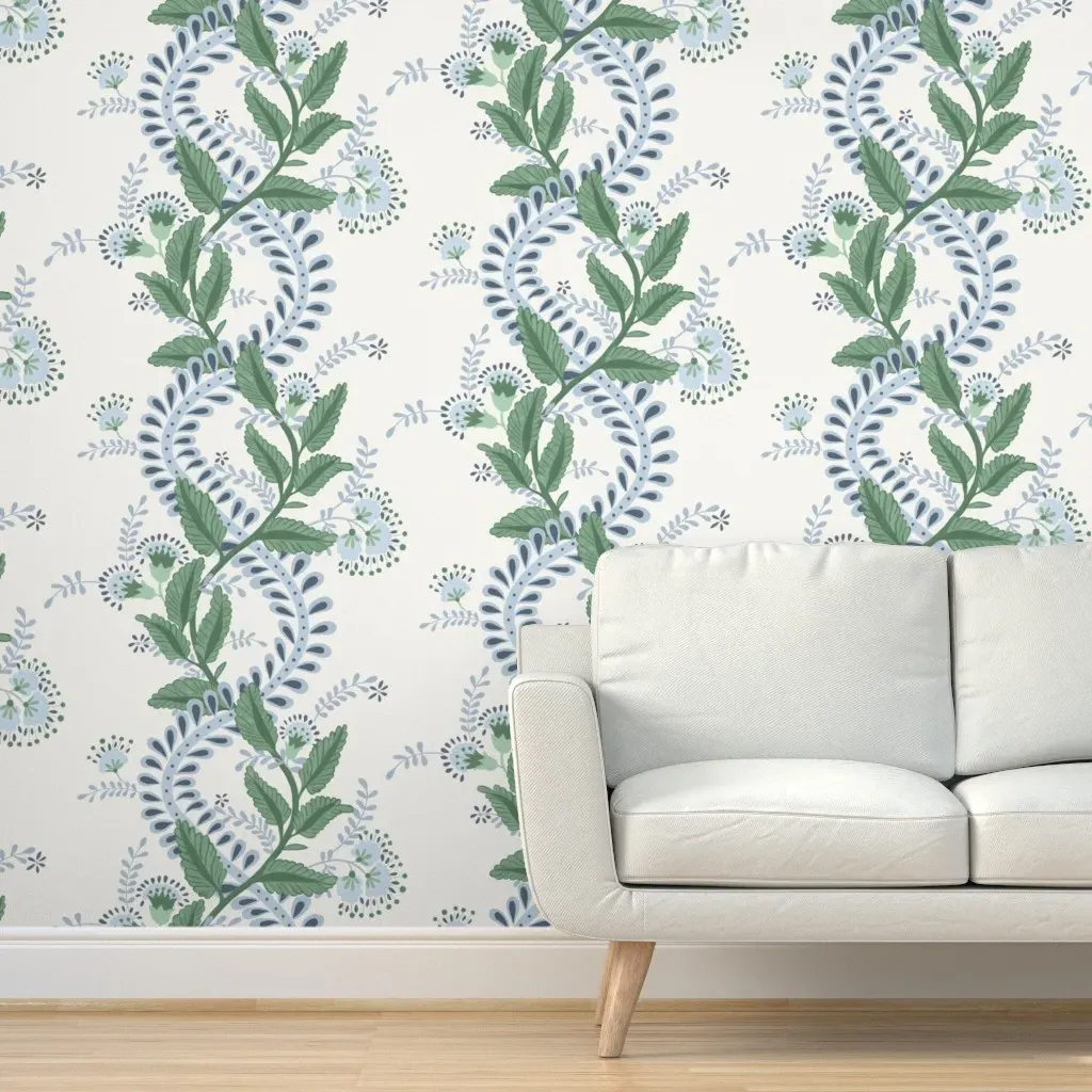 Emmy Peel and Stick Wallpaper Removable - Indigo Blue, Green product
