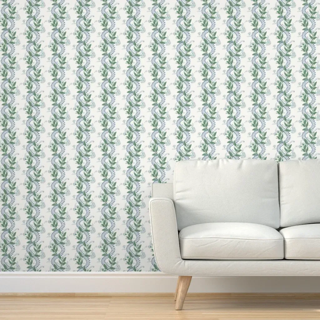 Emmy Quarter Scale Peel and Stick Wallpaper - Indigo, Green product