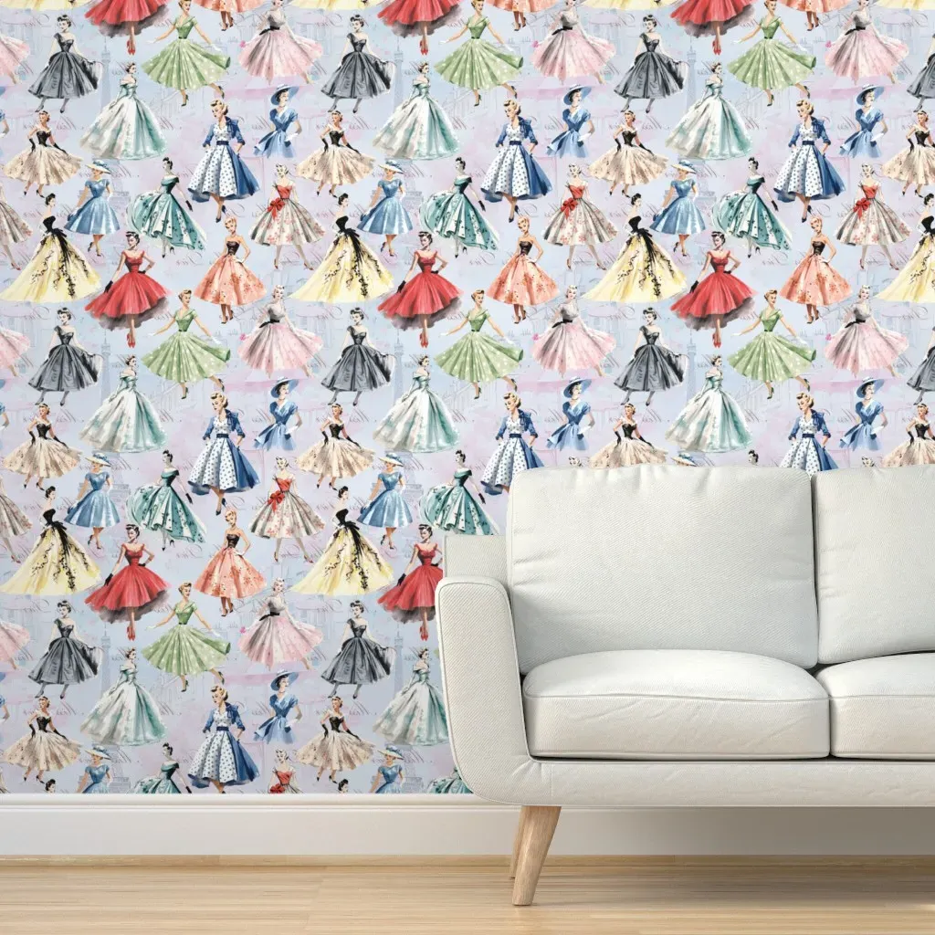 Enchanté Creations Miss Dior Peel and Stick Wallpaper - Light Pink product