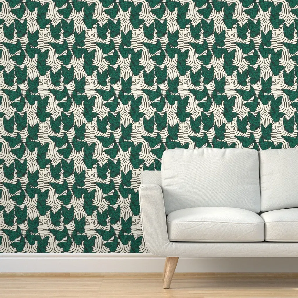 Enchanted Butterfly Peel and Stick Wallpaper - Green product