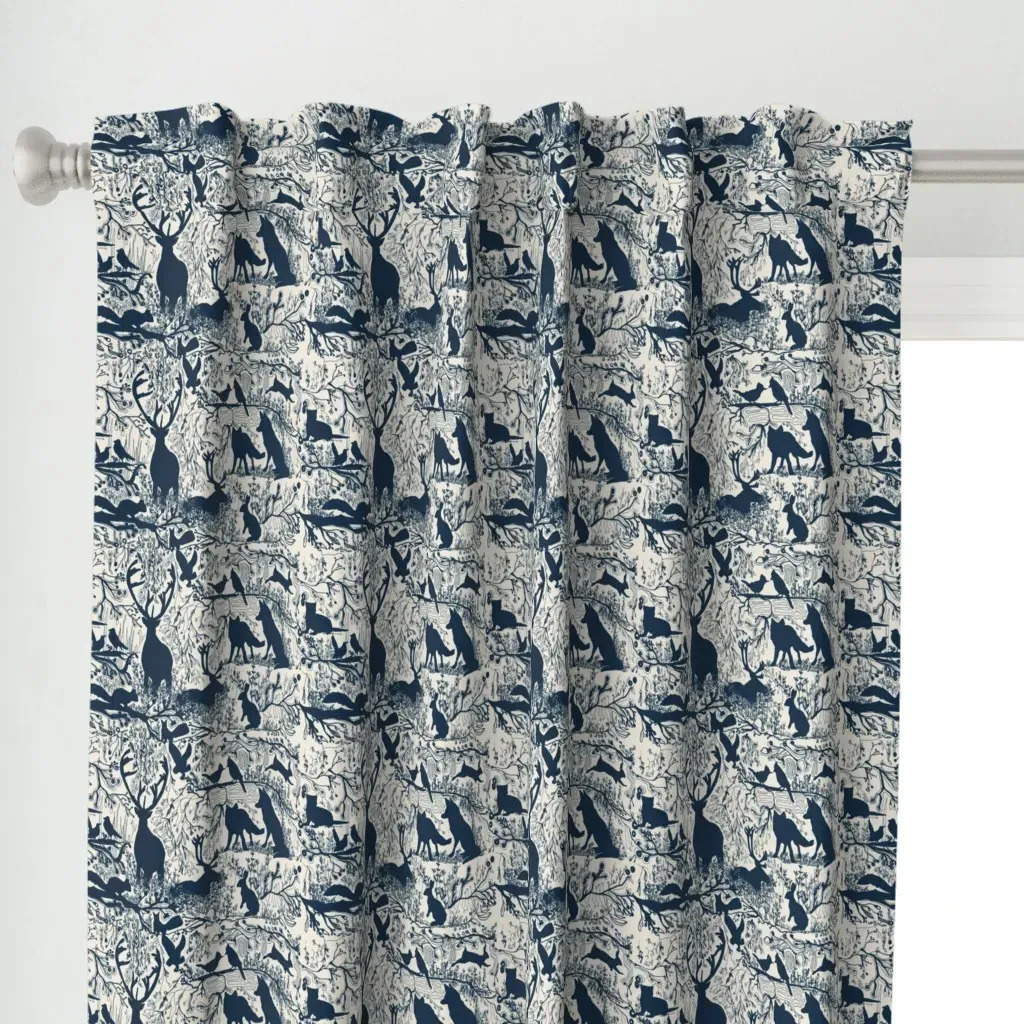 Enchanted Forest Curtain Panel - Navy Blue alternate view